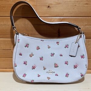 Coach White and Pink Floral Shoulder Bag